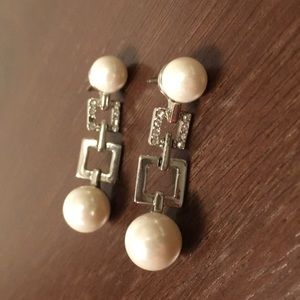 💎SALE💎 pearls diamonds long earrings